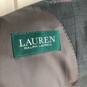 Ralph Lauren Mens Gray Wool Two Button Blazer Sport Coat Suit Jacket 44R.